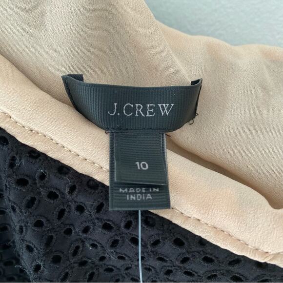 J. Crew Black Nude One Shoulder Ruffle Blouse Top NWTS size 10 - Picture 4 of 7